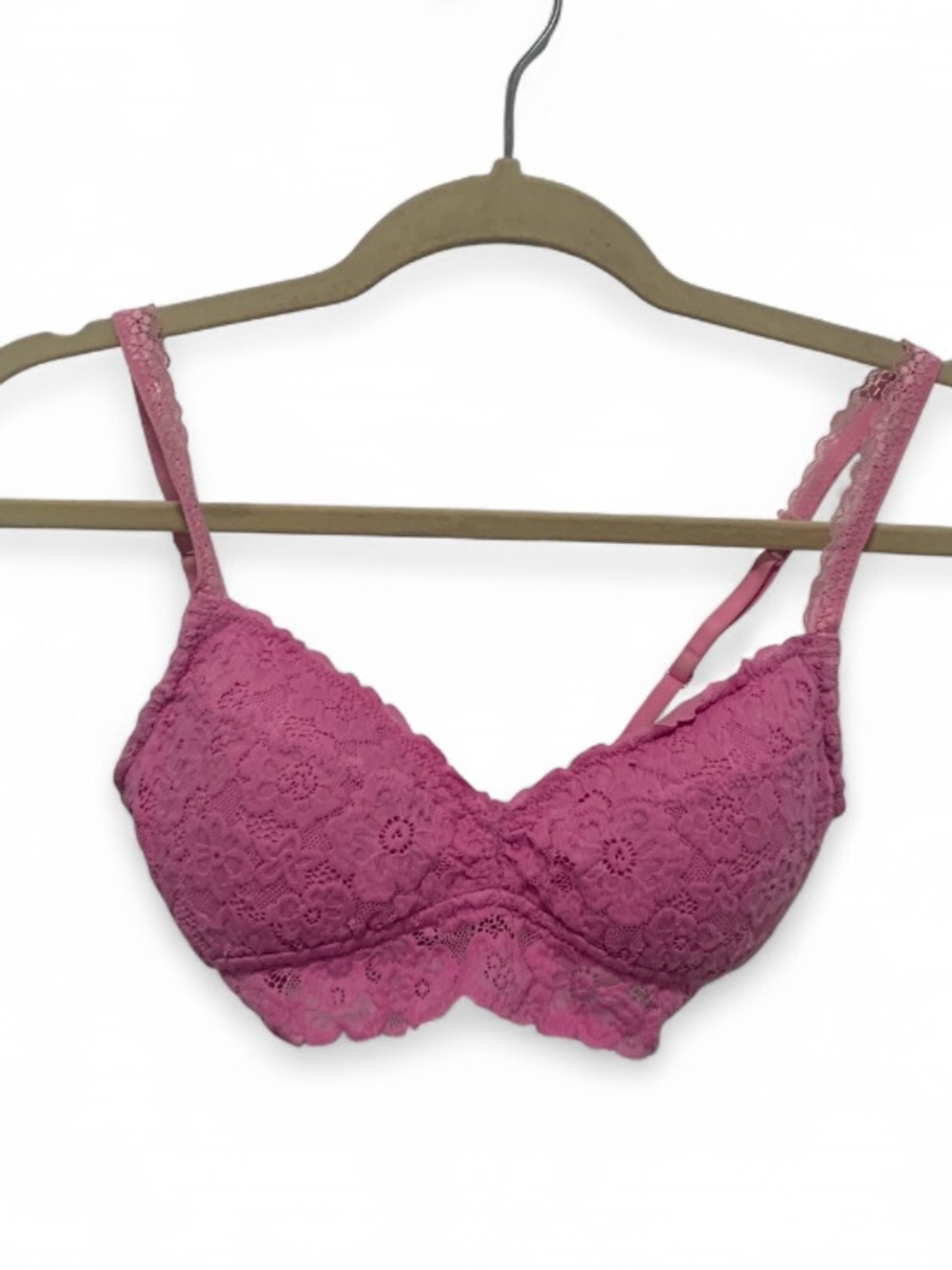 Aerie Pink Lace Padded Bralette